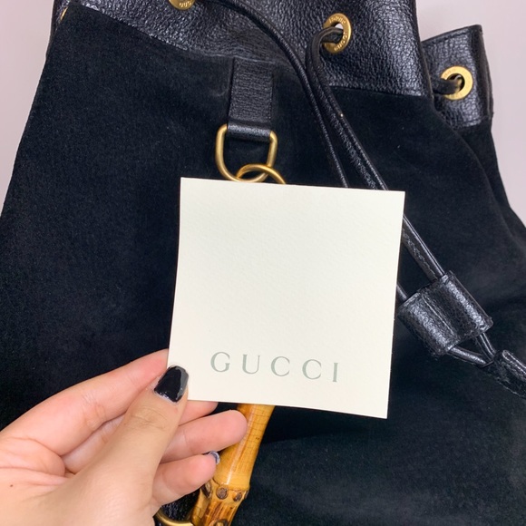 Vintage Gucci bamboo suede backpack - Picture 4 of 9